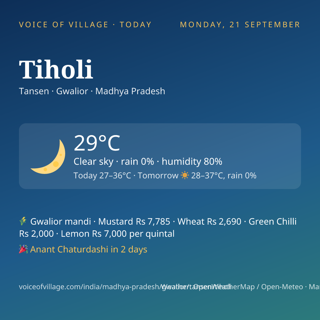 Tiholi today