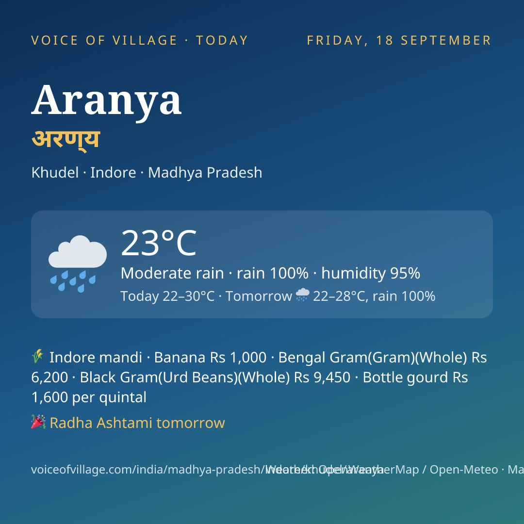Aranya today