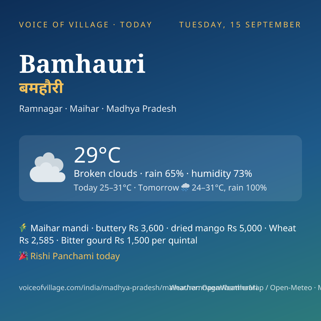 Bamhauri today