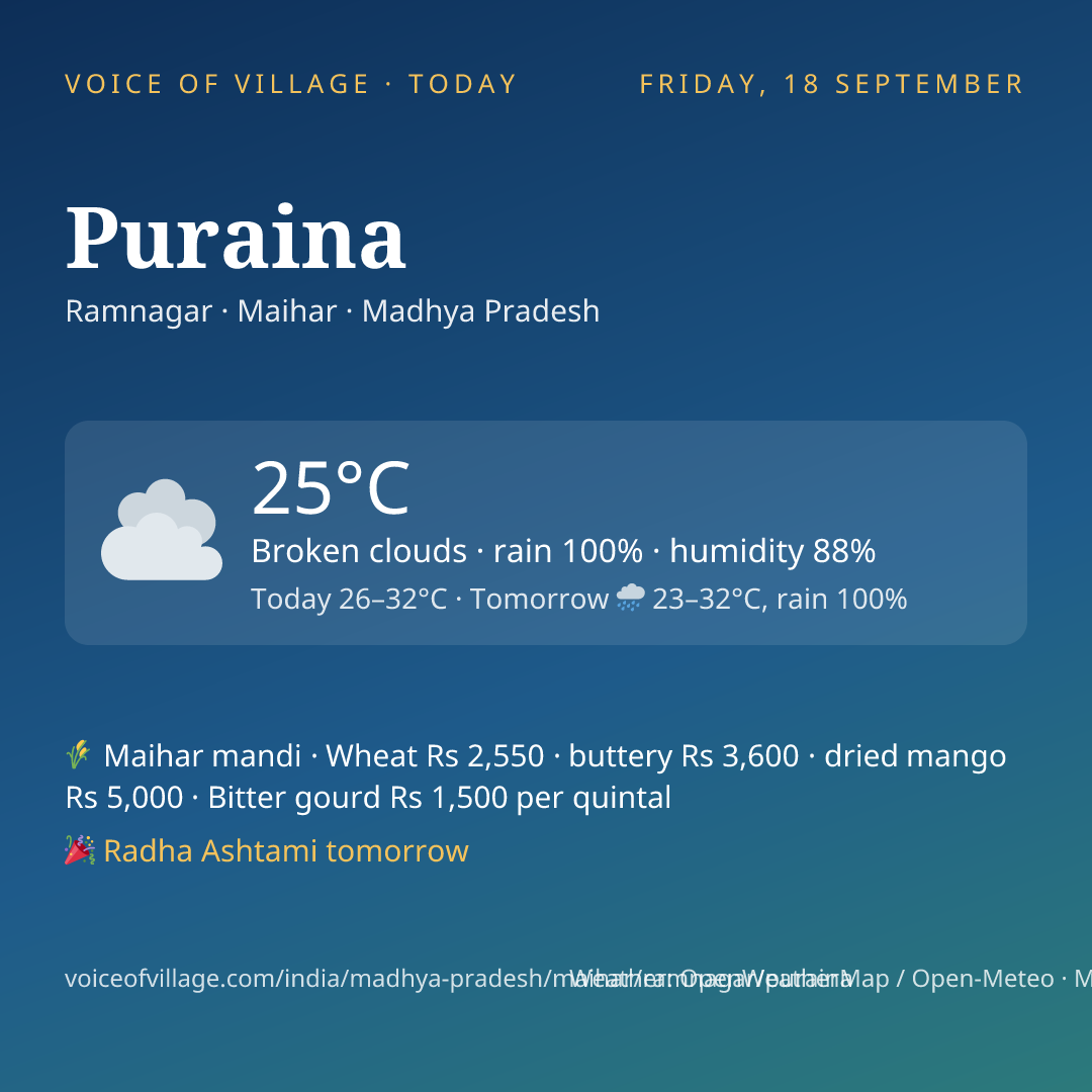 Puraina today
