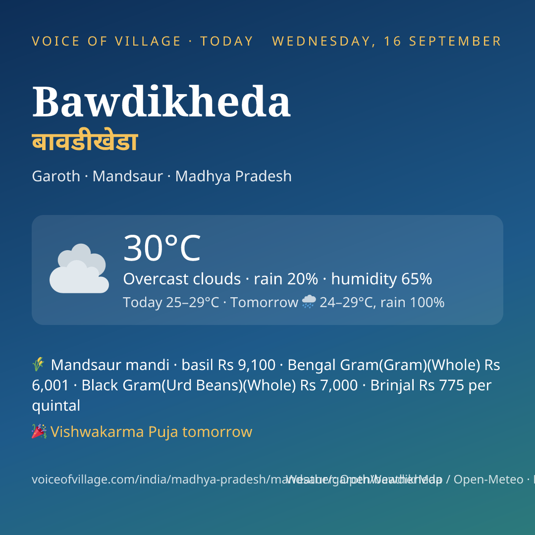 Bawdikheda today