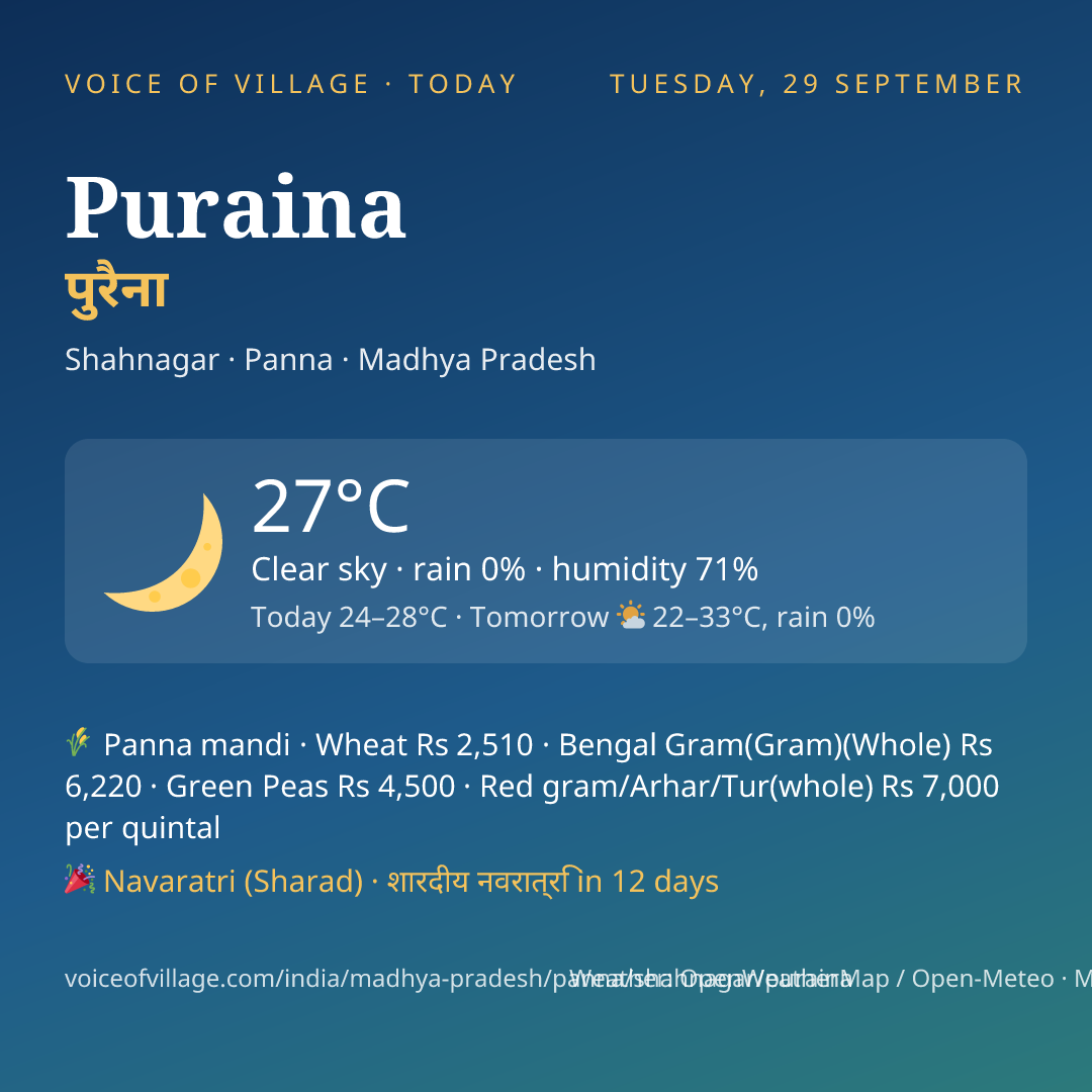 Puraina today