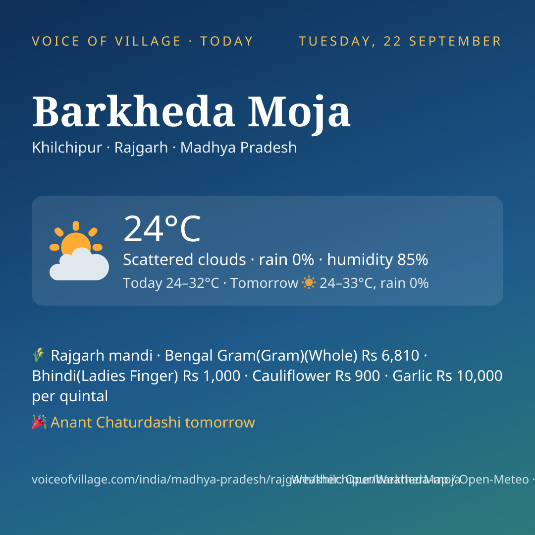 Barkheda Moja today