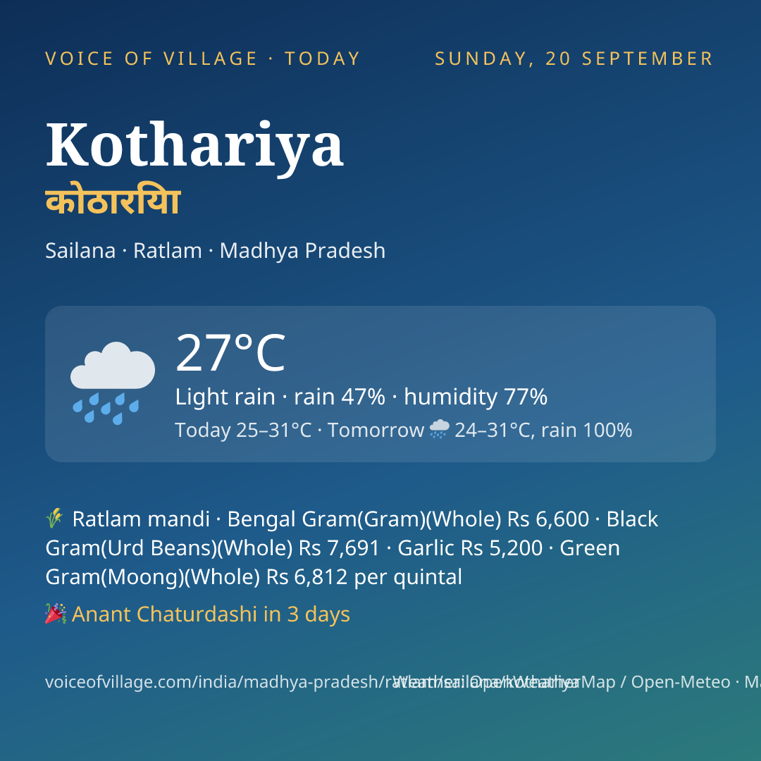 Kothariya today
