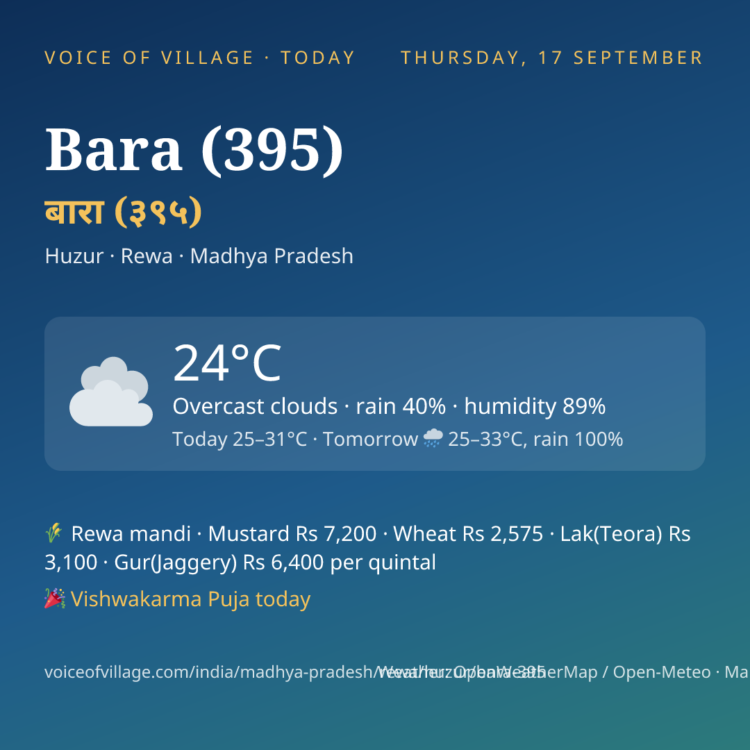 Bara (395) today