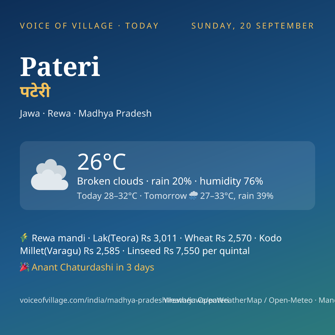 Pateri today