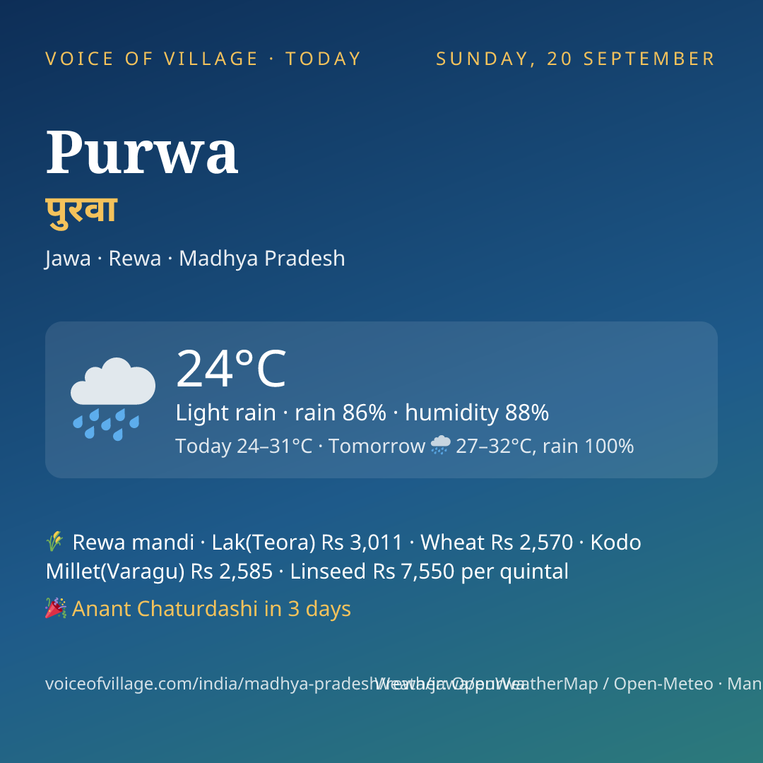 Purwa today