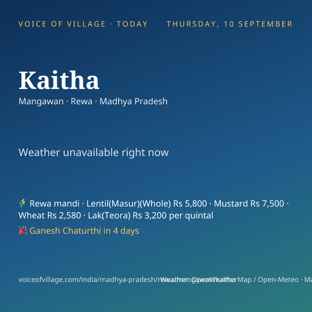 Kaitha today
