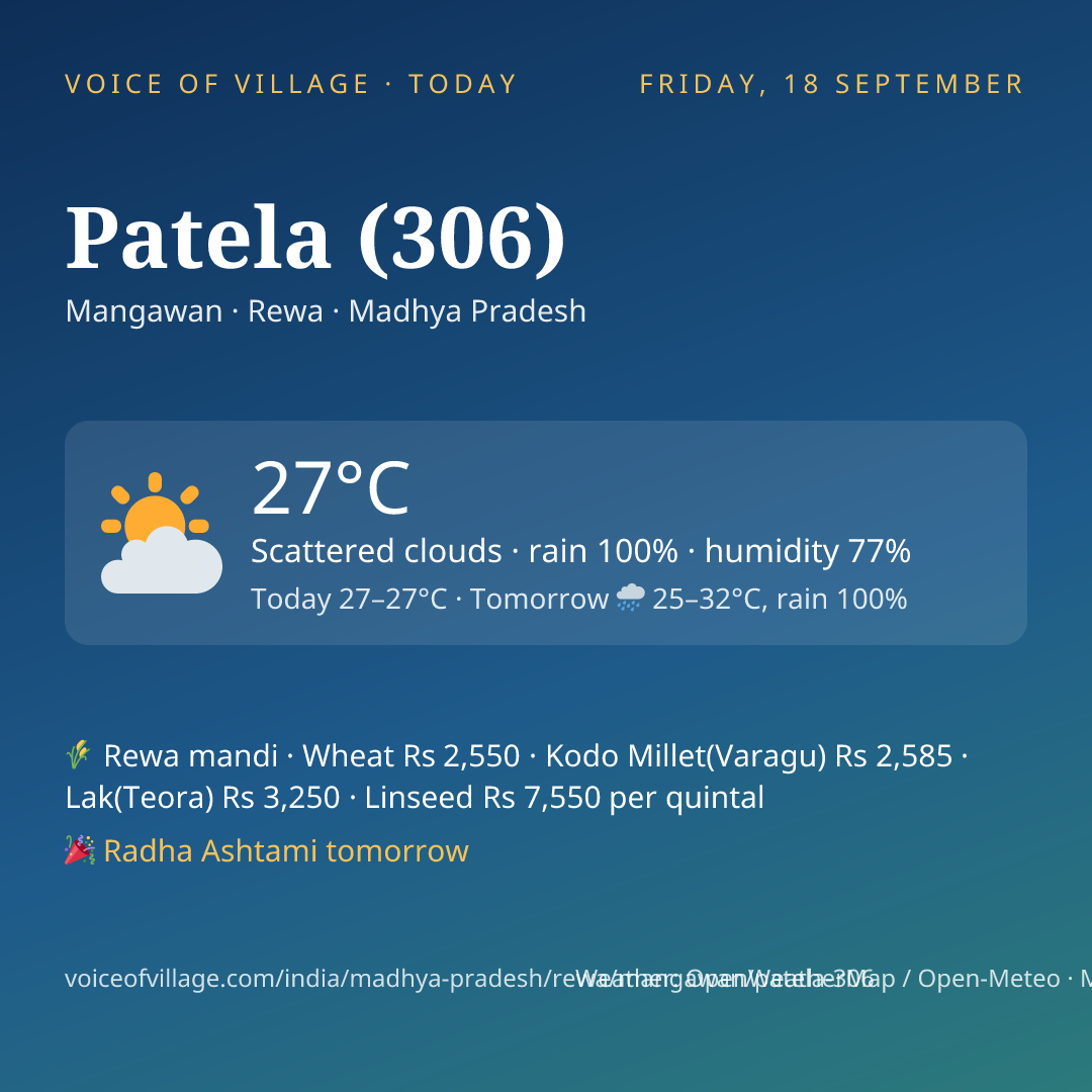 Patela (306) today