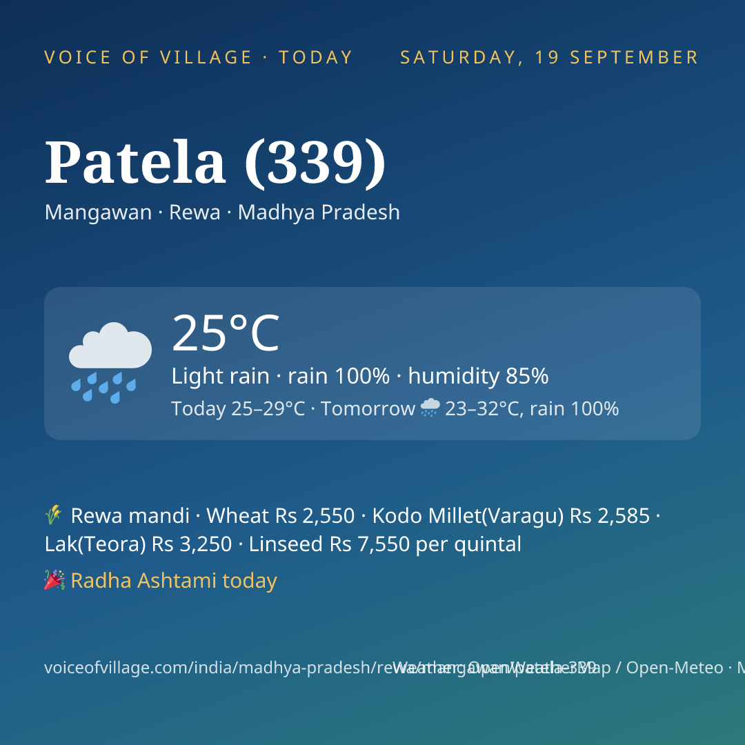 Patela (339) today