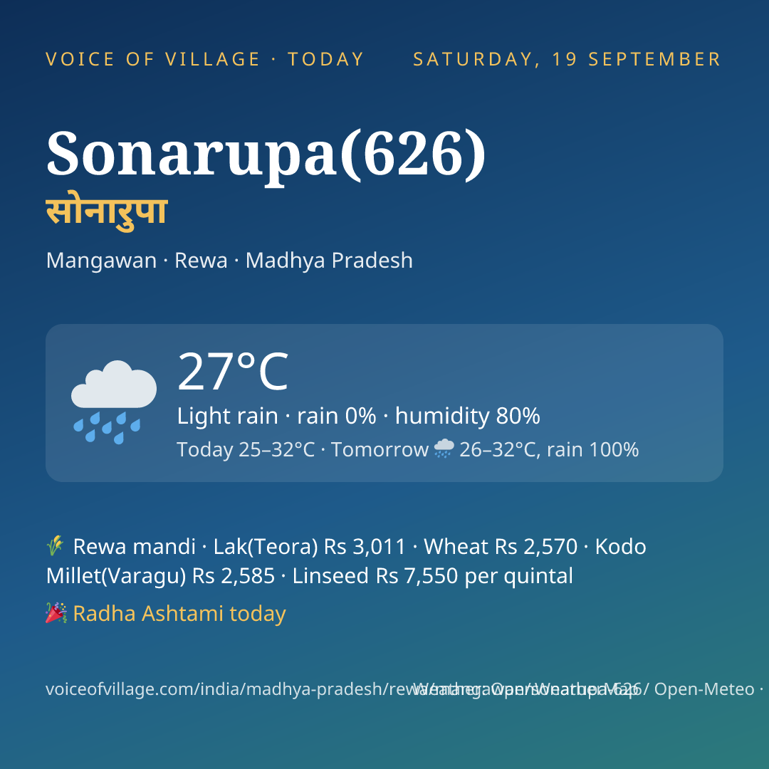 Sonarupa(626) today