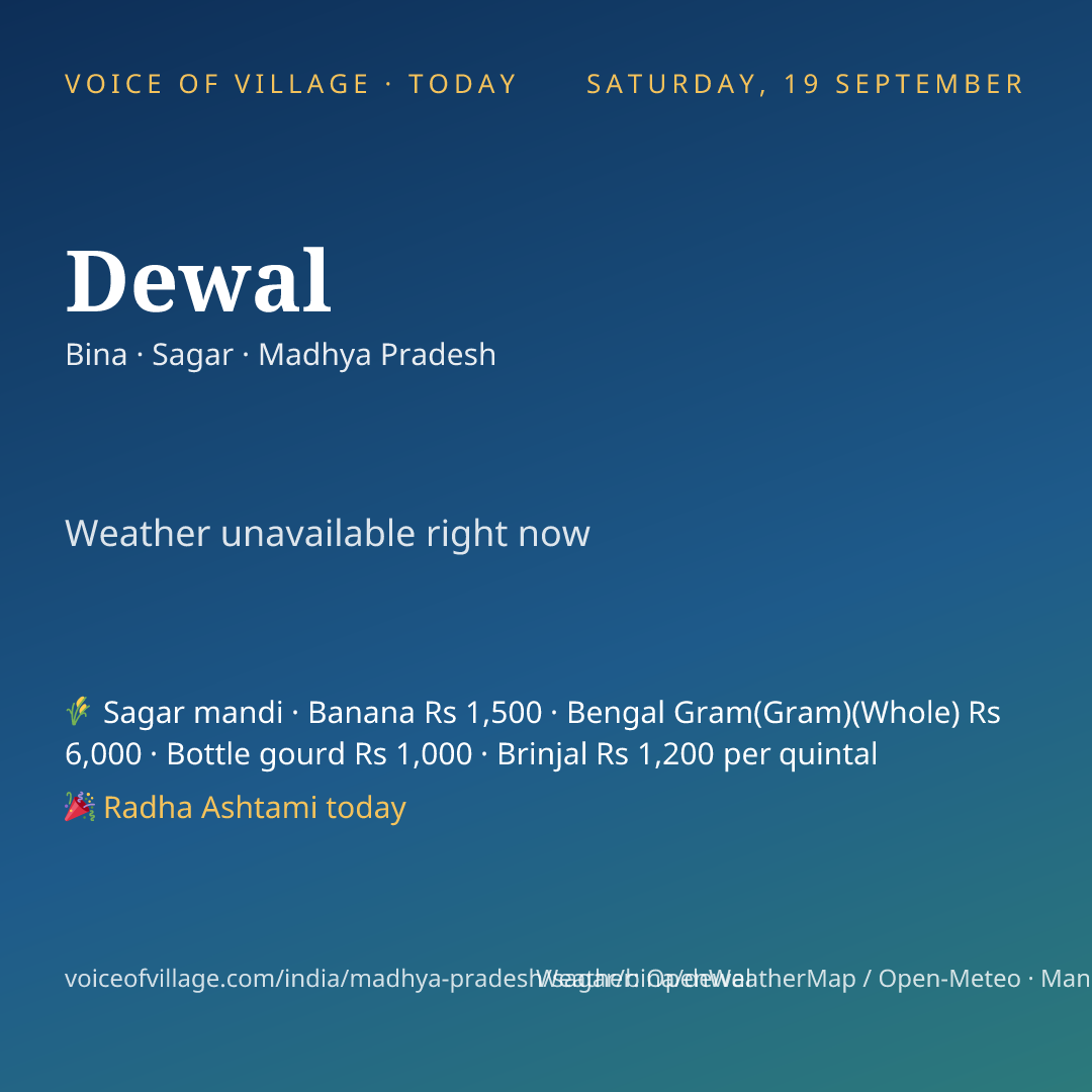 Dewal today
