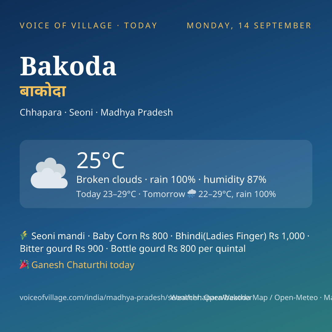 Bakoda today