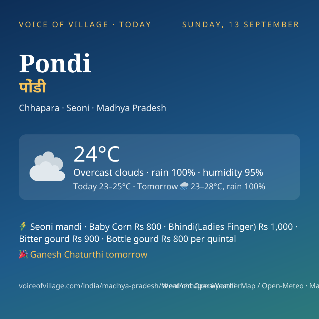 Pondi today