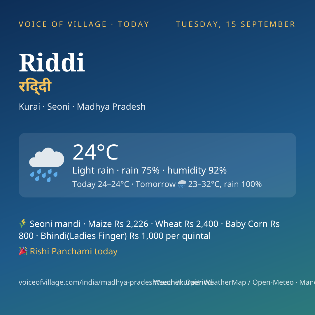 Riddi today