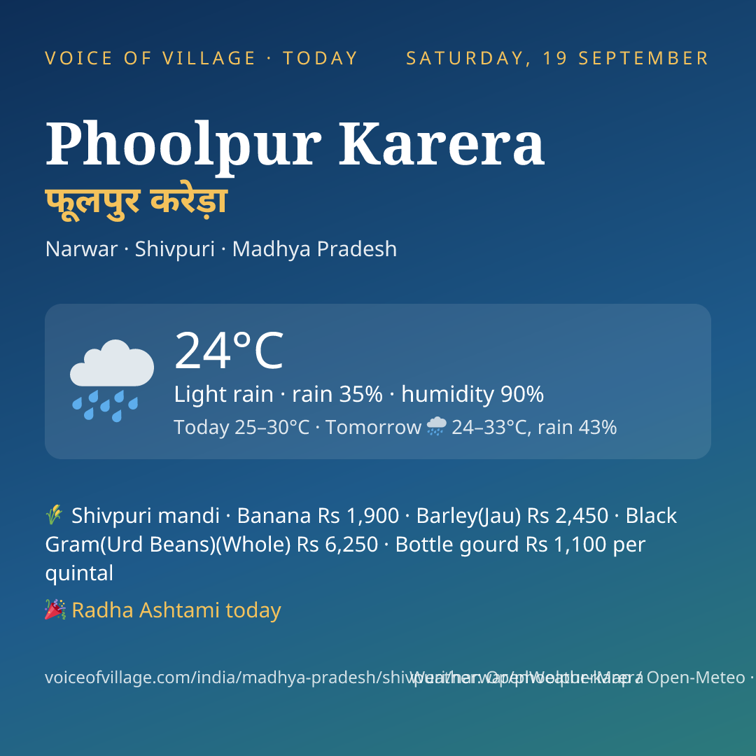 Phoolpur Karera today