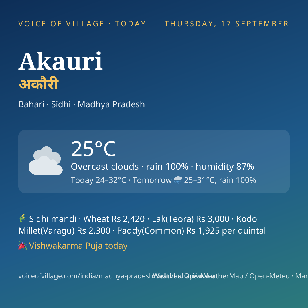 Akauri today