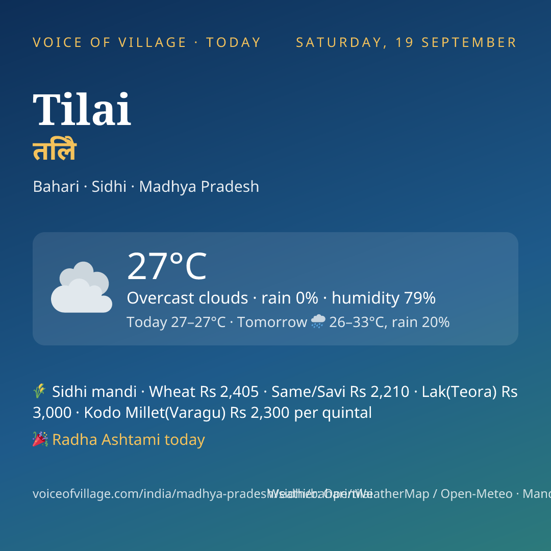 Tilai today