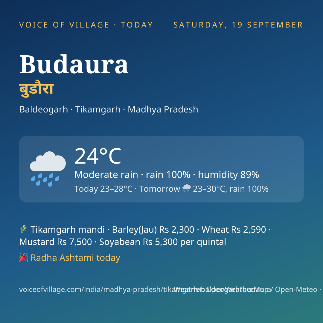 Budaura today