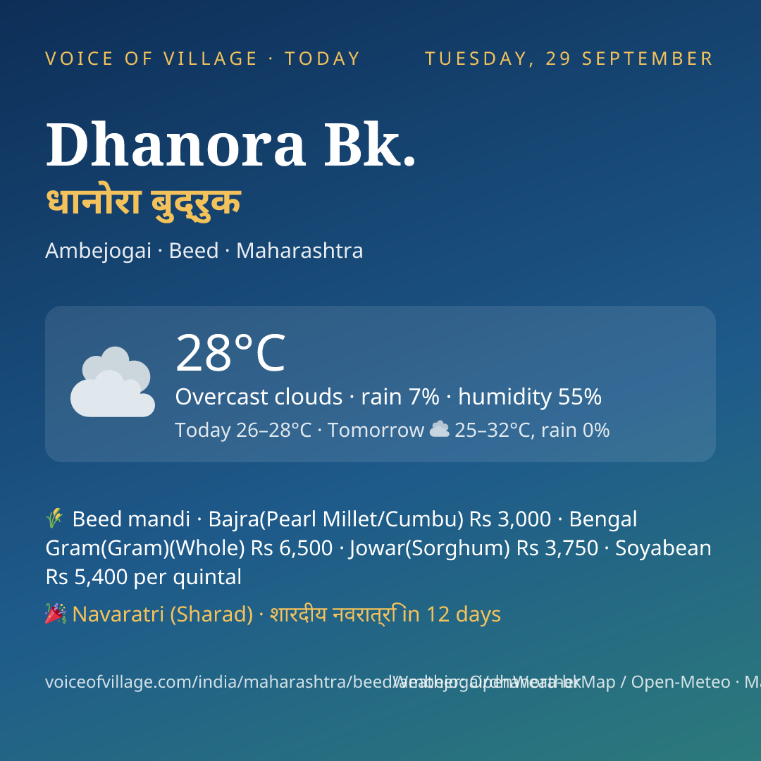 Dhanora Bk. today
