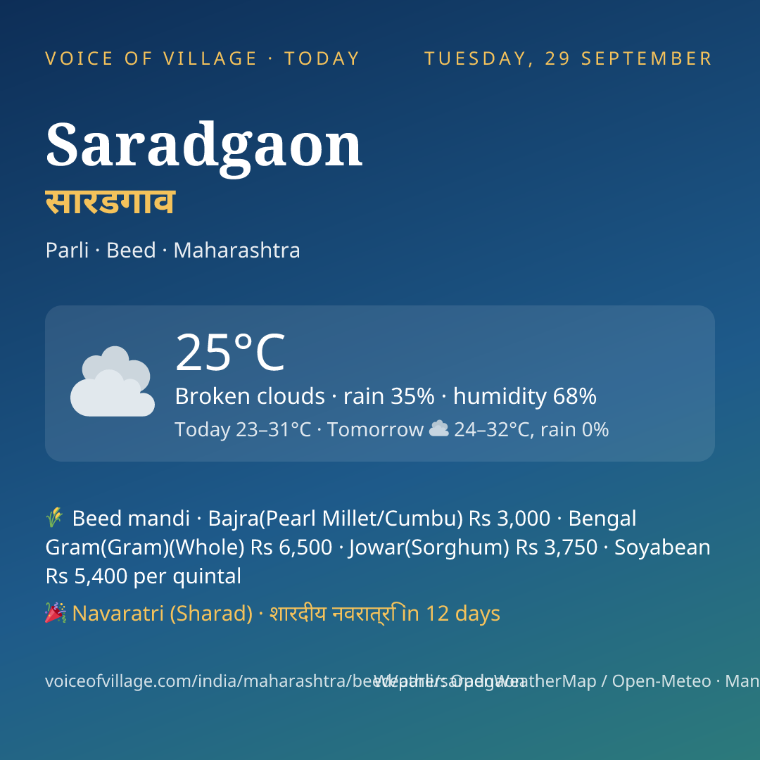 Saradgaon today