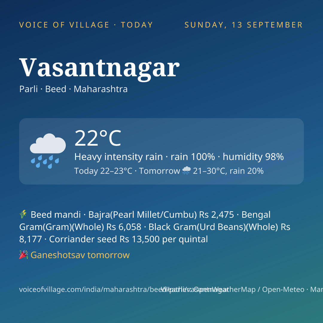 Vasantnagar today