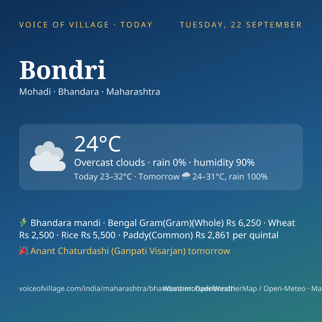 Bondri today