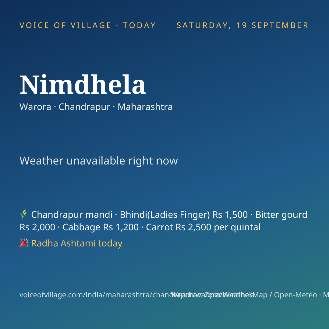 Nimdhela today