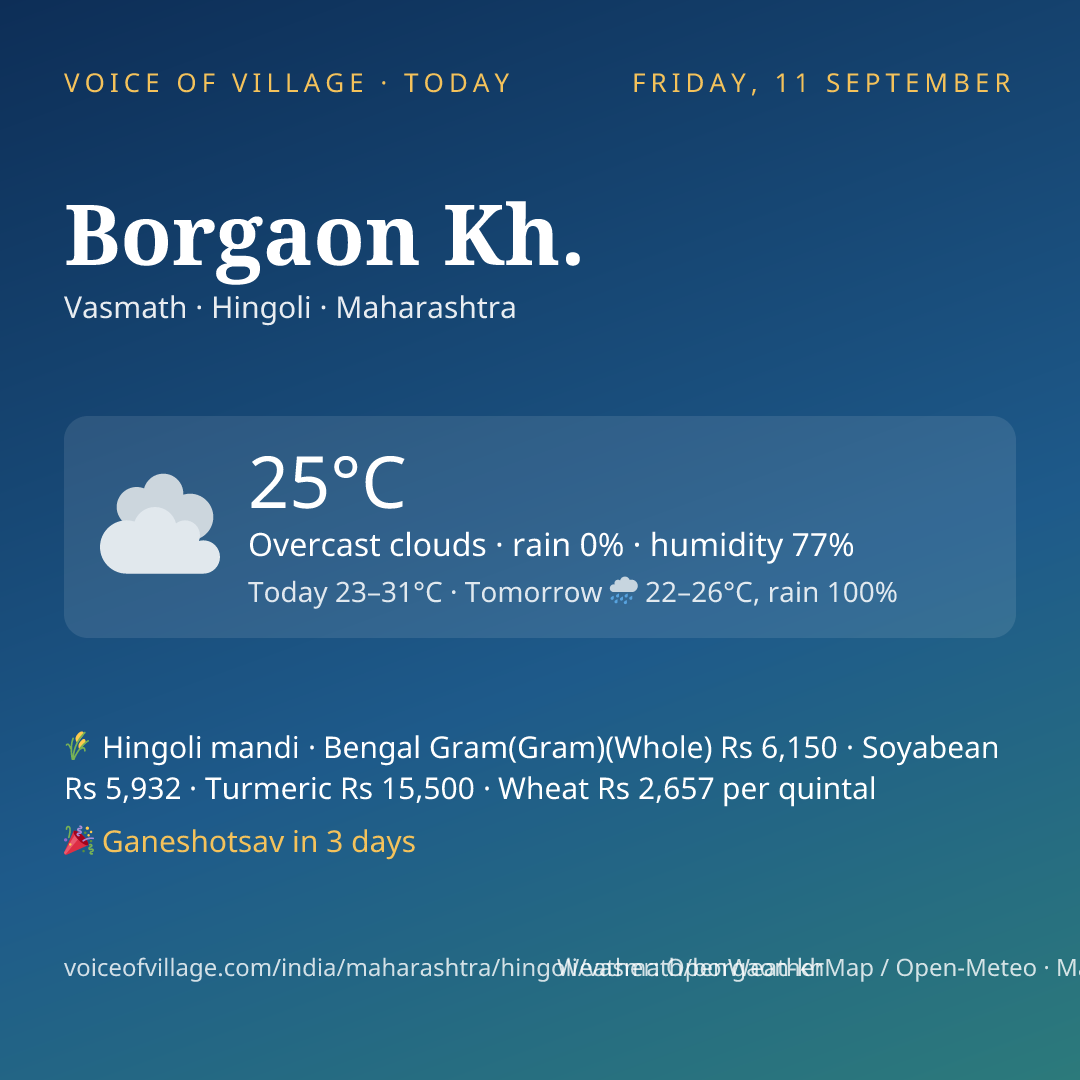 Borgaon Kh. today