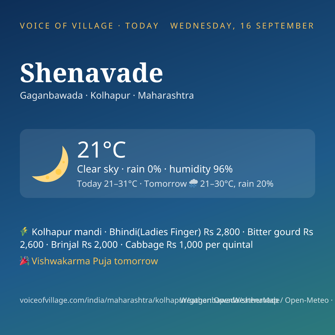 Shenavade today