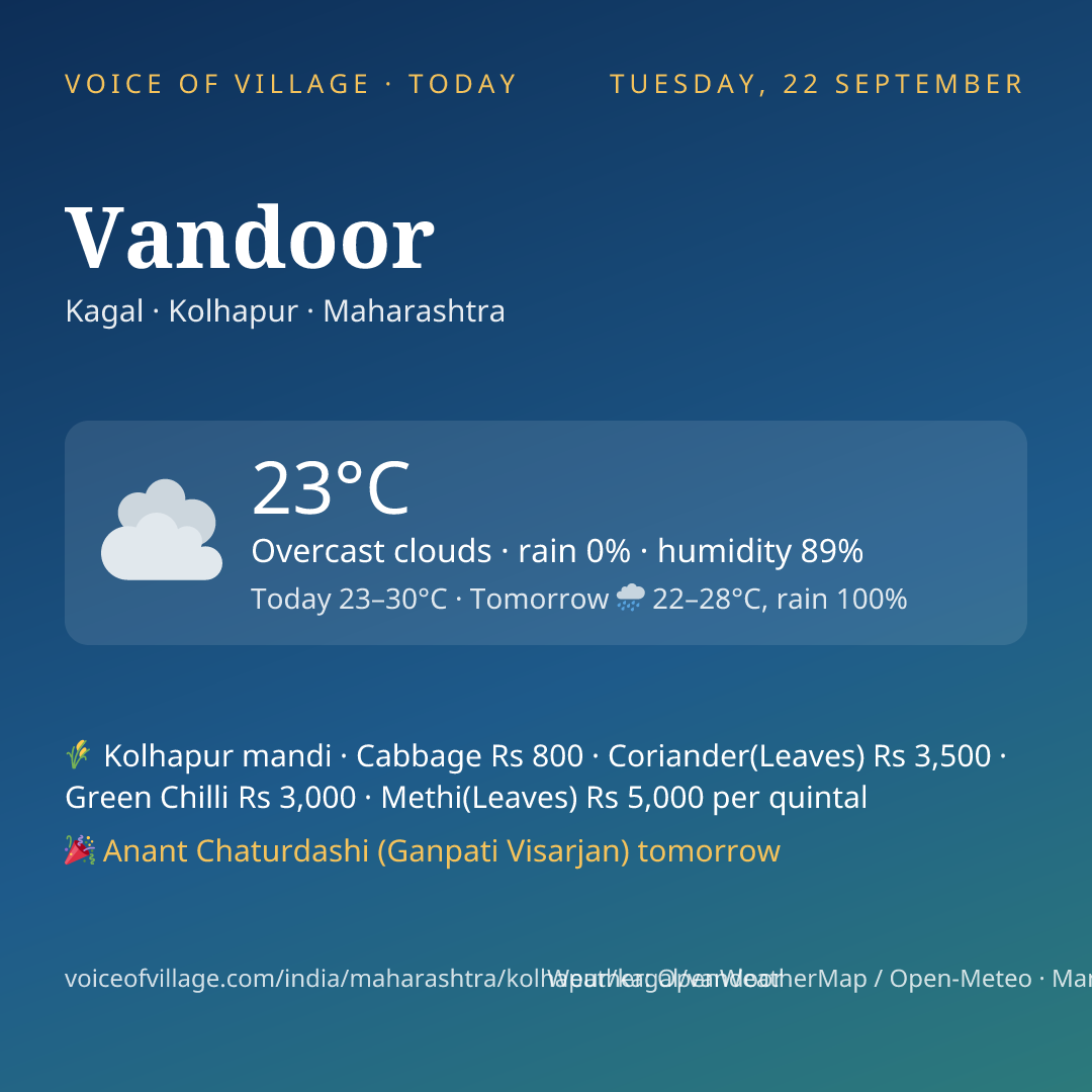 Vandoor today