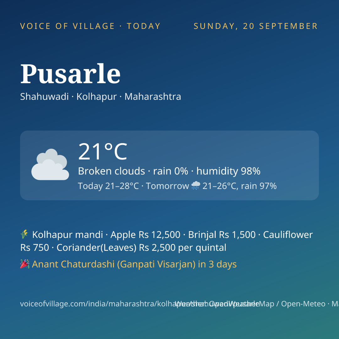 Pusarle today