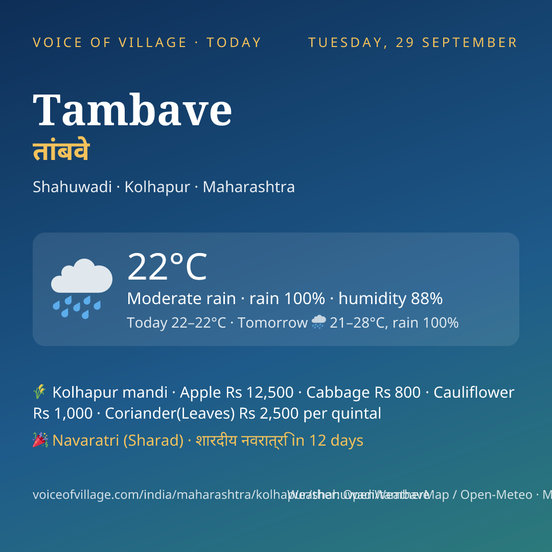 Tambave today