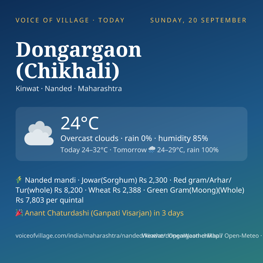 Dongargaon (Chikhali) today