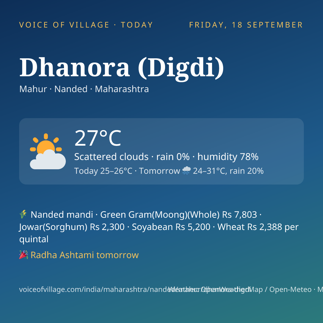 Dhanora (Digdi) today
