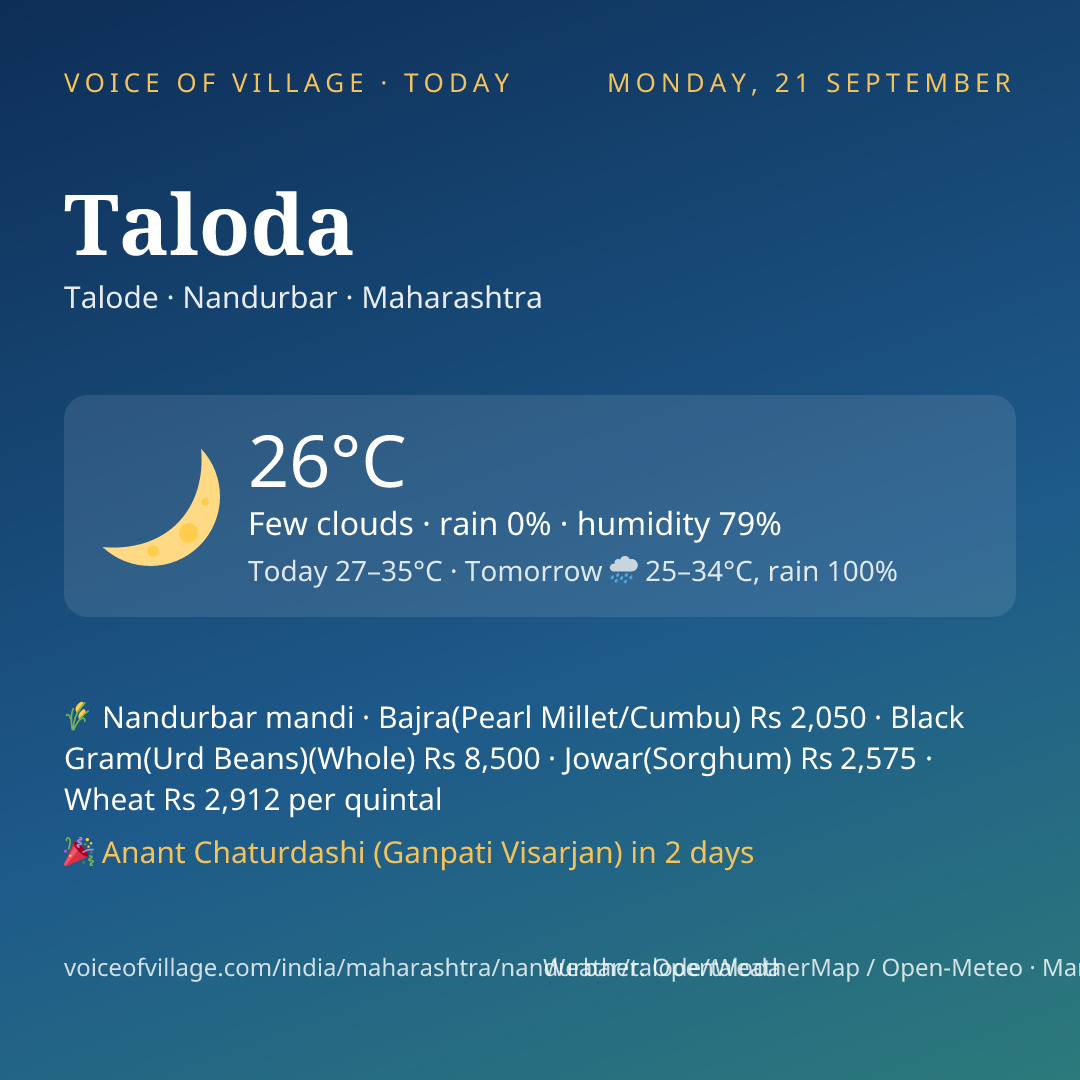 Taloda today