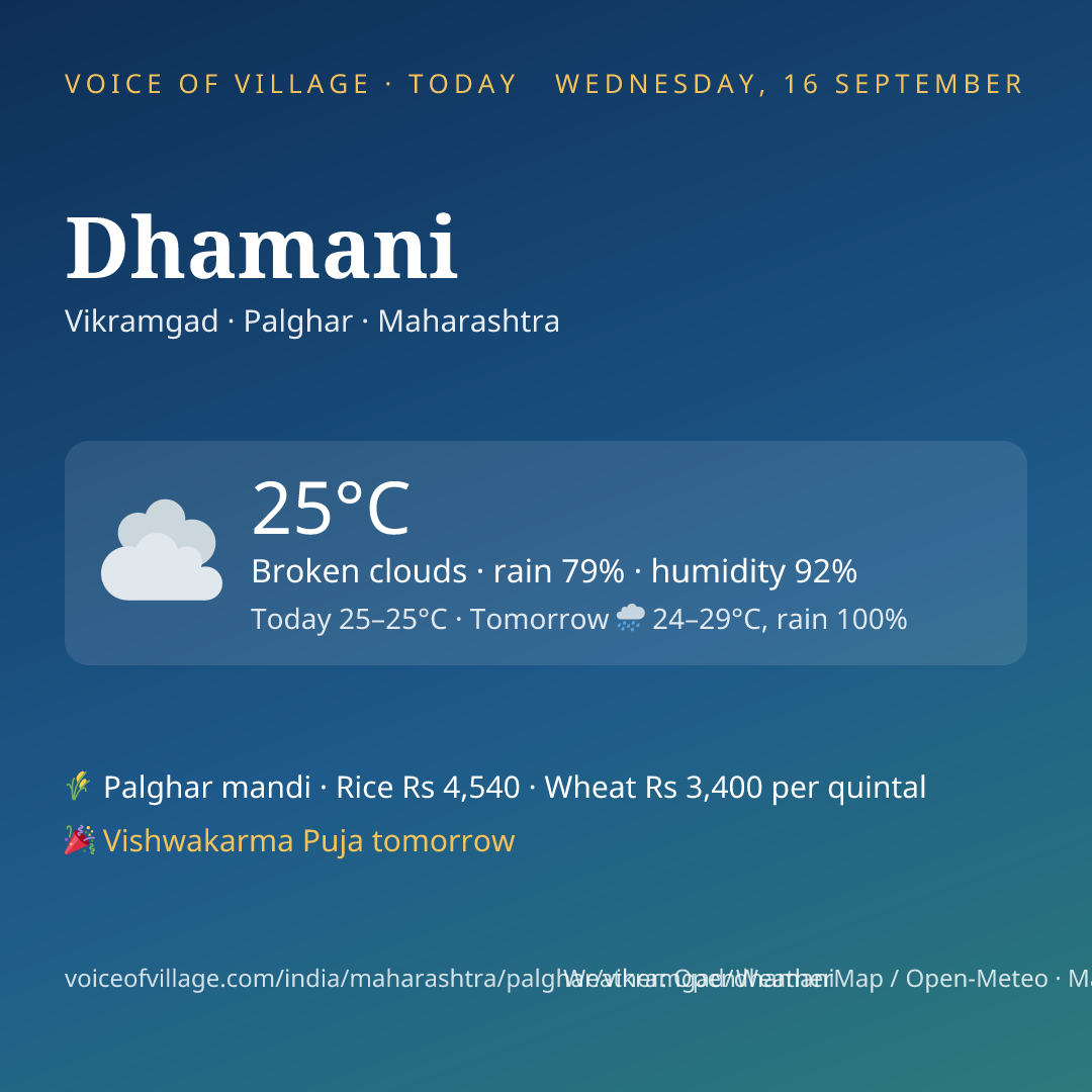 Dhamani today