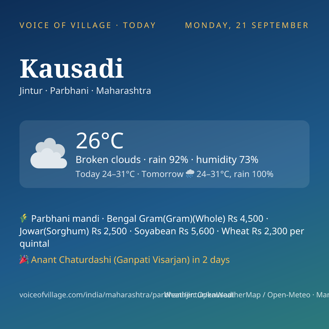Kausadi today