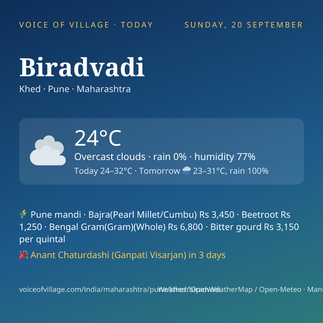 Biradvadi today
