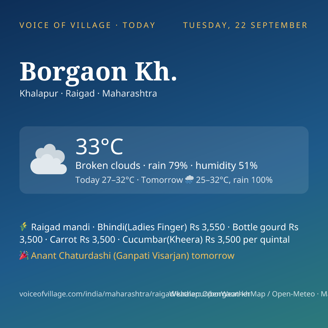 Borgaon Kh. today