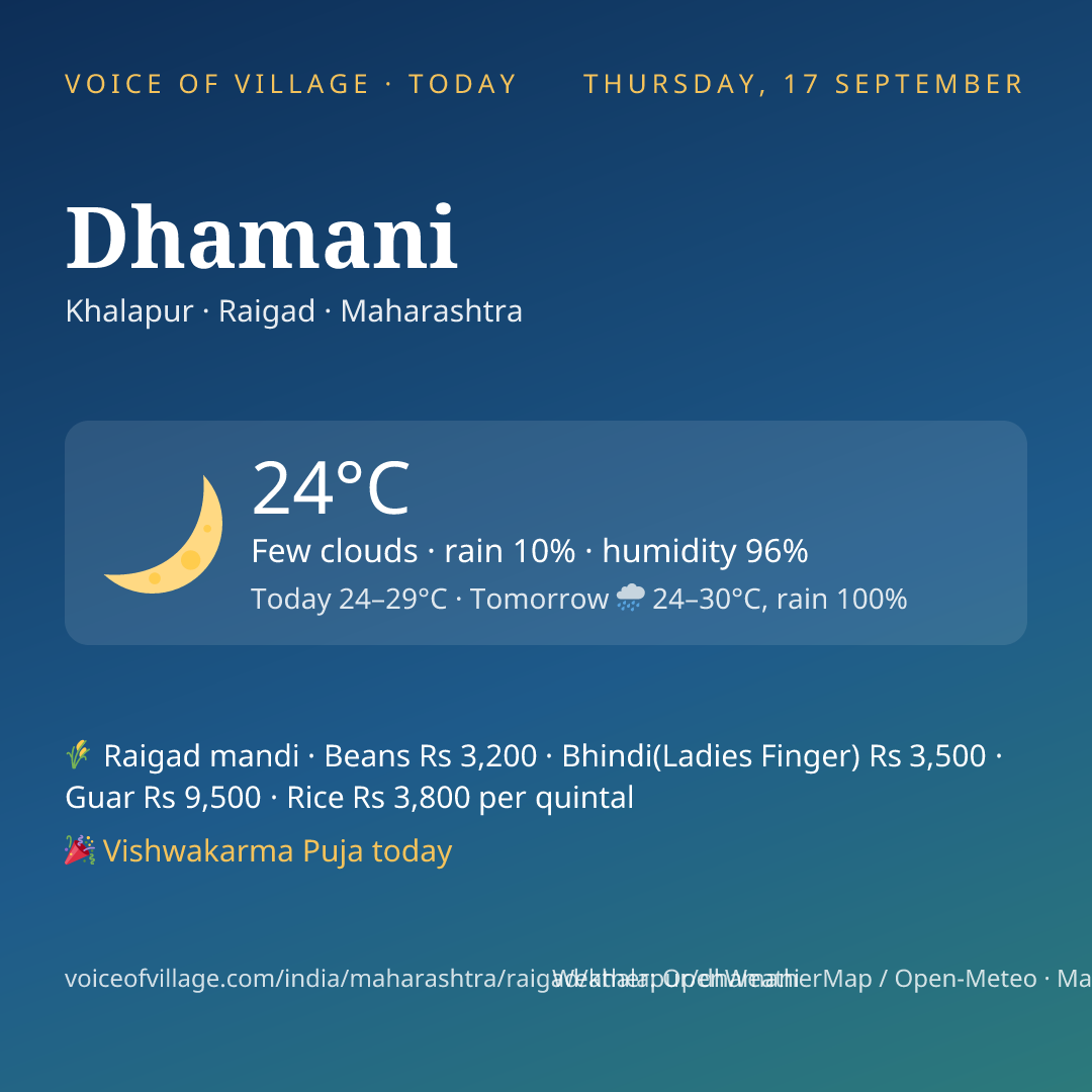 Dhamani today