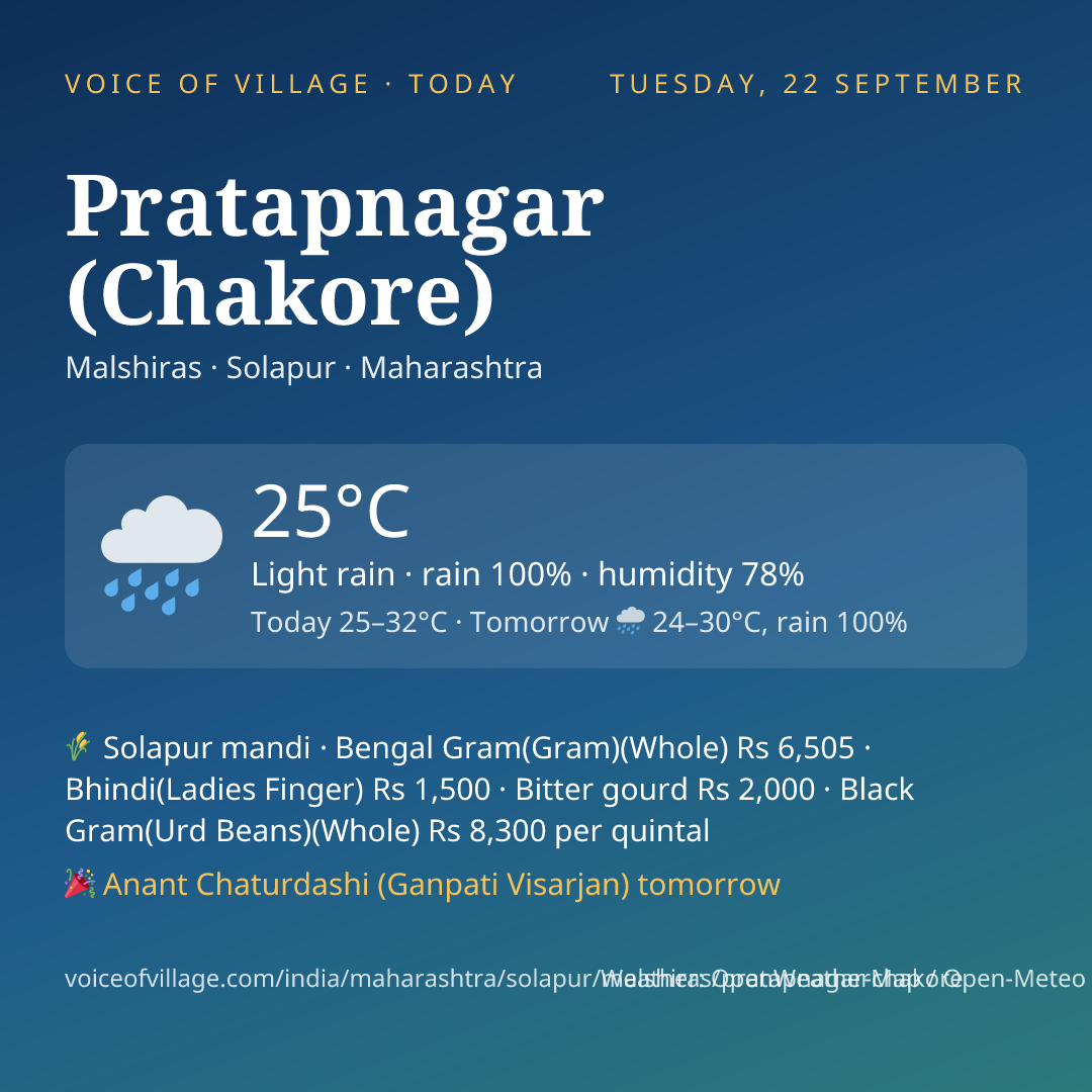 Pratapnagar (Chakore) today