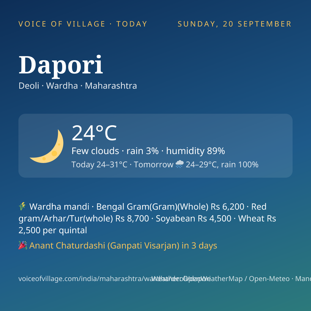 Dapori today