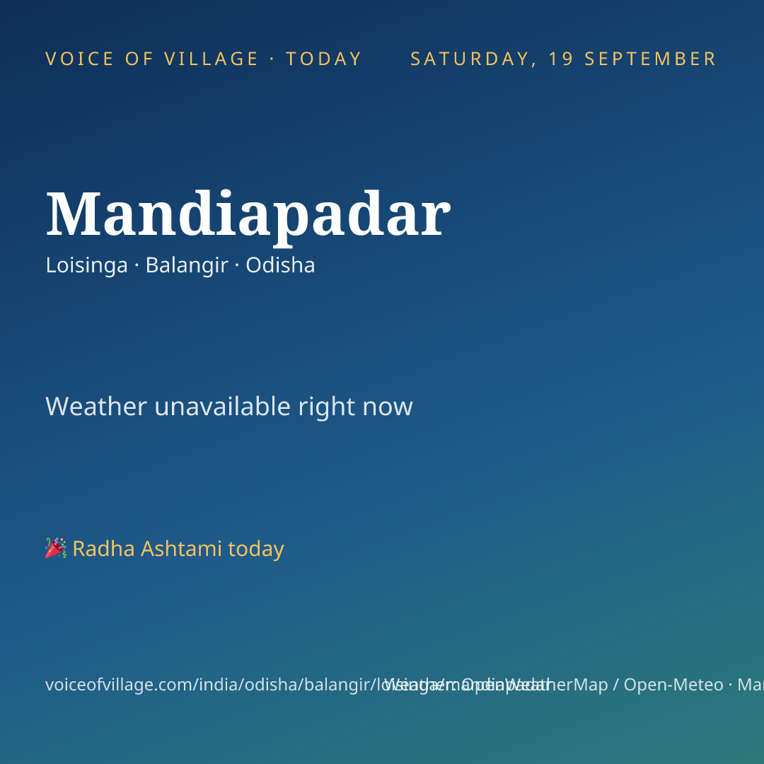 Mandiapadar today