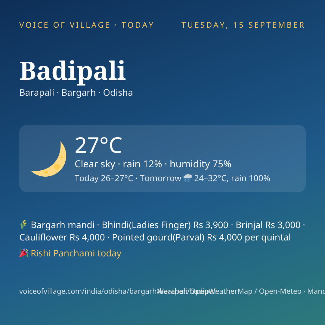 Badipali today