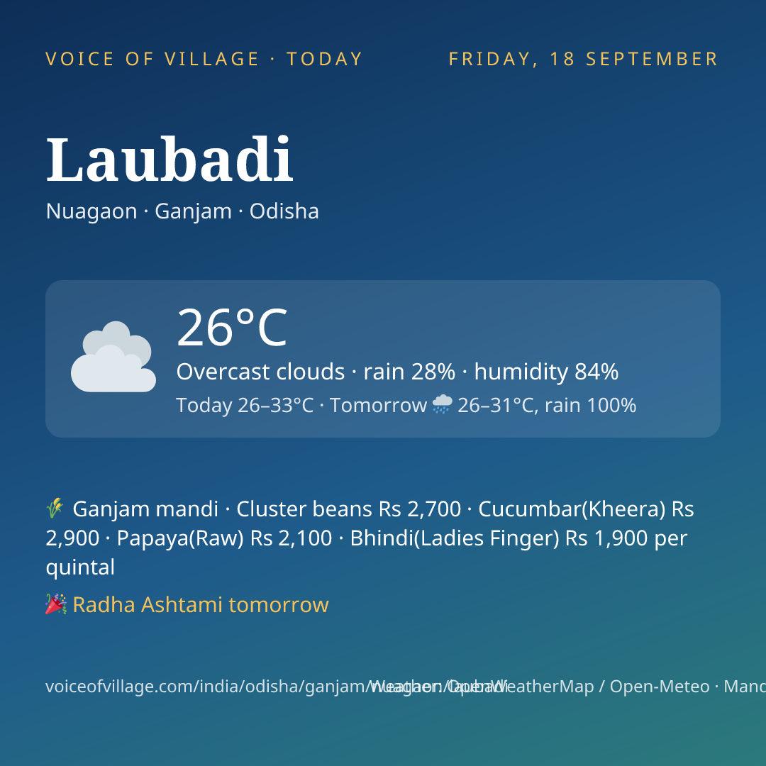 Laubadi today