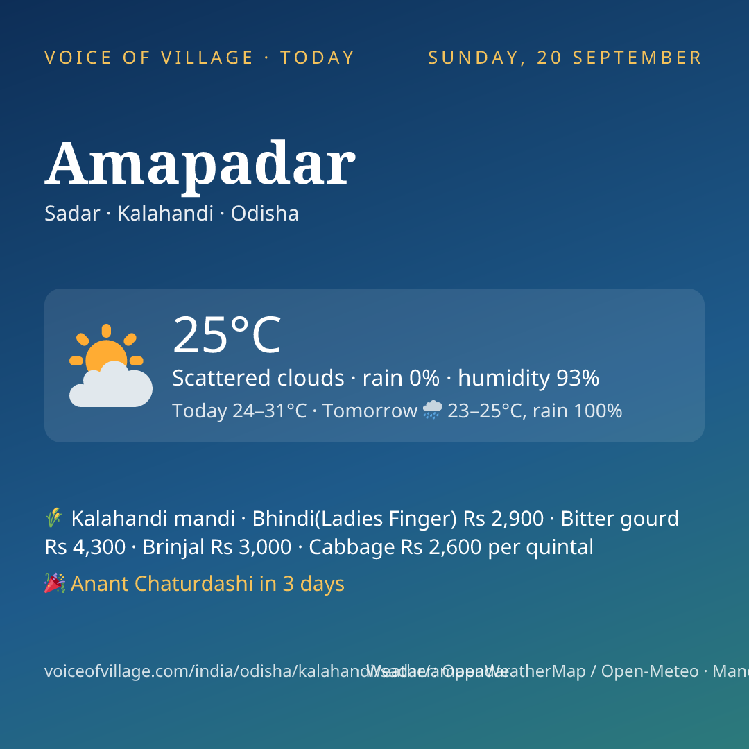 Amapadar today