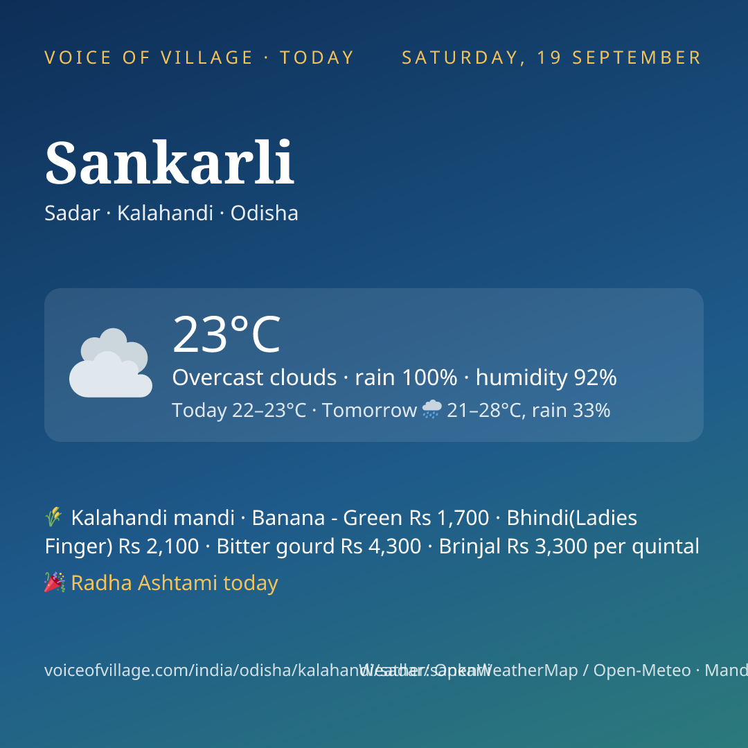 Sankarli today