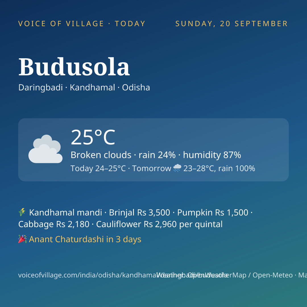 Budusola today