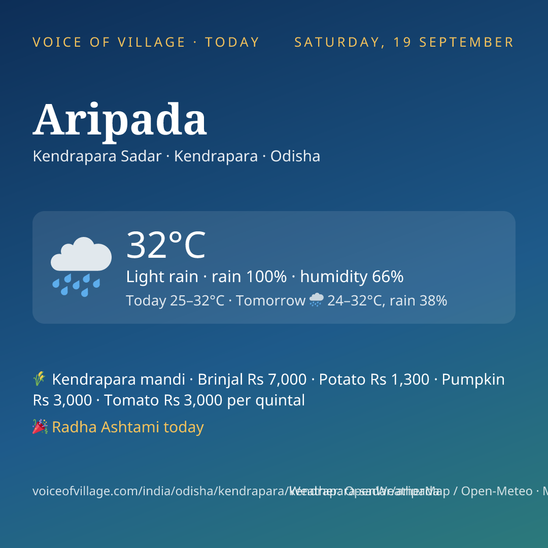 Aripada today
